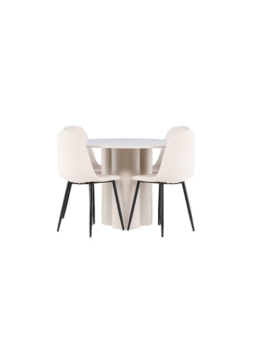 ebuy24 Essgruppe Olivia 5-teilig Beige 110 x 110 cm