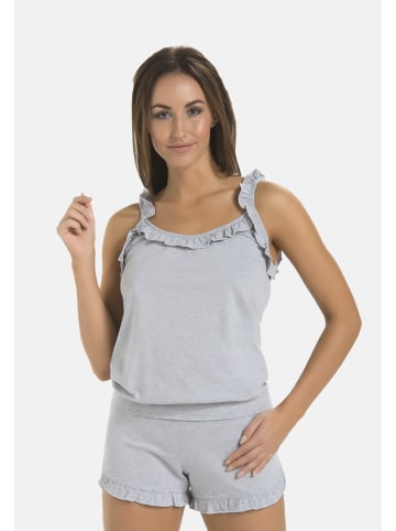 Teyli Set: Viskose-Schlafshirt und Shorts Pajama set in grau