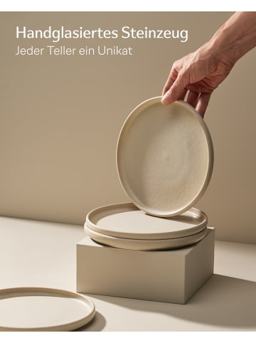 Cosumy "Cosumy | Lune | Dessertteller Set 4 St. Ø22 cm Weiß"