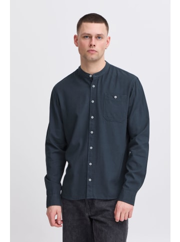 BLEND Langarmhemd BHBOBBY Shirt mandarin in Blau