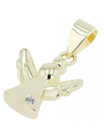 Adeliás Damen Anhänger Engel aus 925 Silber mit Zirkonia in gold