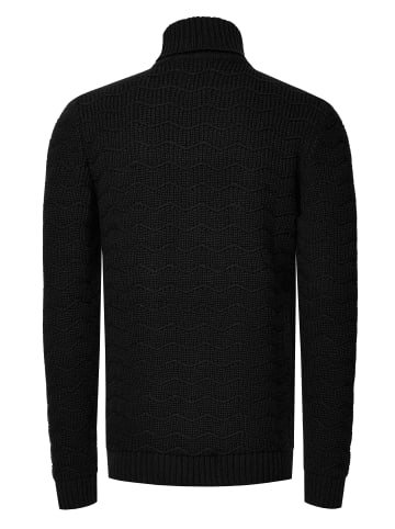 Rusty Neal Schwerer Grobstrick Rollkragen-Pullover in Schwarz