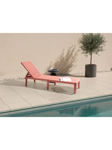 Beliani Gartenliege OSSIMO in Rot - (W) 55 x (H) 35 x (L) 190 cm