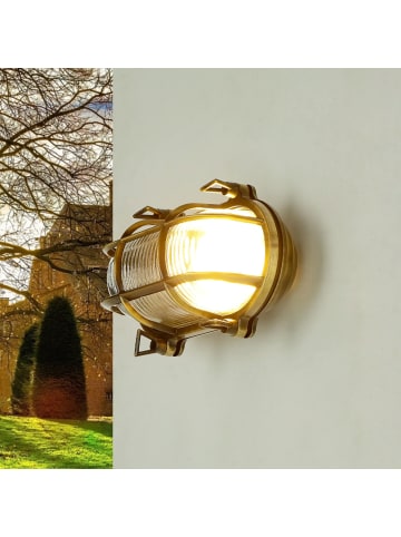 Licht-Erlebnisse Außen Wandlampe (B)21 x (H)13 cm in Messing AntikMessing Antik