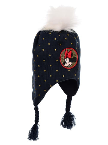 Disney Minnie Mouse Wintermütze mit Bommel in Dunkel-Blau