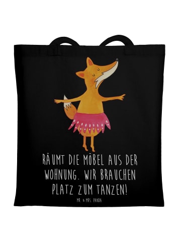 Mr. & Mrs. Panda Umhängetasche Fuchs Ballerina mit Spruch in Schwarz