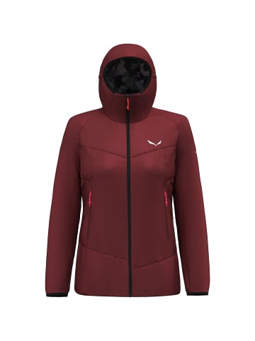 Salewa W ORTLES TIROLWOOL STRETCH HOODED JACKET in Bordeaux