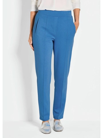 GOLDNER Kurzgröße:  Stoffhose Elegante 7/8-Schlupfhose SARA in blau