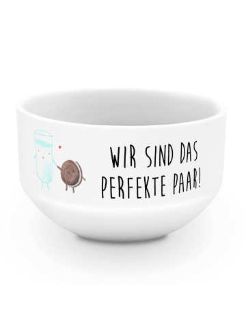 Mr. & Mrs. Panda frühstücksbowl Milch Keks mit Spruch in Weiß