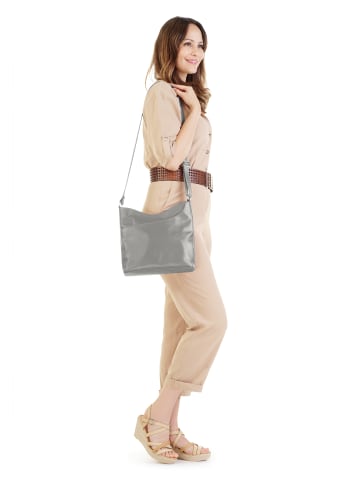 Samantha Look Umhängetasche echt Leder in grau