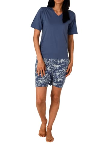 NORMANN kurzarm Pflegeoverall Demenz Eteiler Reissverschluss - 80202 in blau