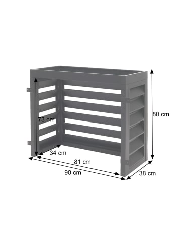 MCW Verkleidung für Klimaanlage/Wärmepumpe O43, Anthrazit