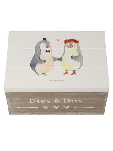 Mr. & Mrs. Panda Box Hochzeit Pinguin ohne Spruch in Weiß