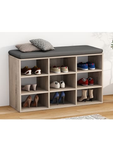 VCM  Holz Regal Schuhschrank Schuhregal Hinsol XS in Sonoma-Eiche
