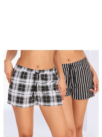 VIVANCE DREAMS Pyjamashorts in schwarz-weiß-gemustert