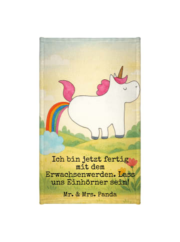 Mr. & Mrs. Panda Mini-Handtuch Einhorn Pupsen Design mit Spruch in Weiß