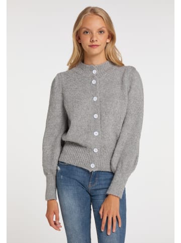 myMo Strickjacke in Grau Melange
