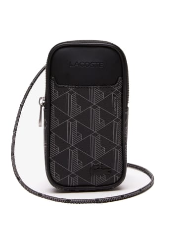 Lacoste The Blend - Handytasche 18 cm in monogram noir gris