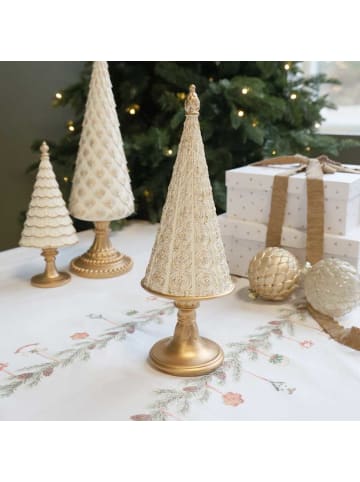 Chic Antique Deko WEIHNACHTSBAUM NOEL Antik Creme Gold 32 cm