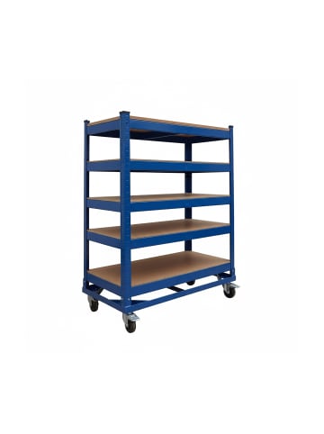 relaxdays Etagenwagen in Blau - (B)90 x (H)110 x (T)45 cm