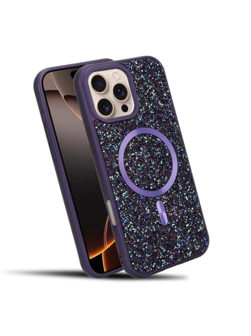 cadorabo Hülle für iPhone 16 PRO Glitzer Schutzhülle in Lila