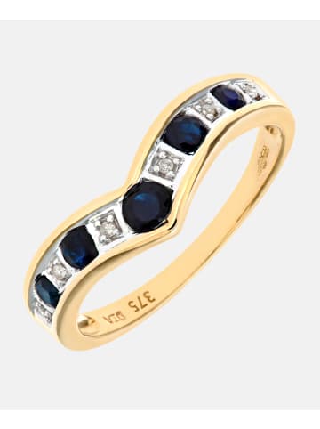 Diamant L'éternel Ring aus 375 Gelbgold mit Diamant mit Saphir