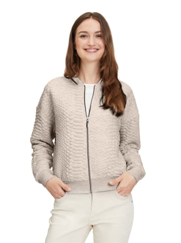 BETTY & CO Sweatjacke mit Reißverschluss in Beige