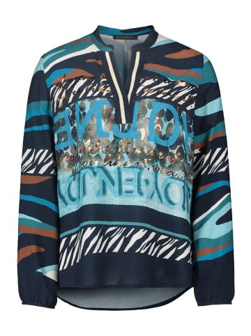 Betty Barclay Longbluse mit Stehkragen in Dark Blue/Mint