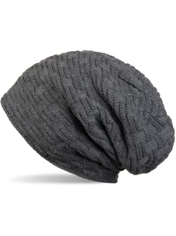 styleBREAKER Feinstrick Beanie Mütze in Dunkelgrau