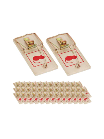 relaxdays 40 x Mausefalle in Natur - (B)4,5 x (H)2 x (T)10 cm