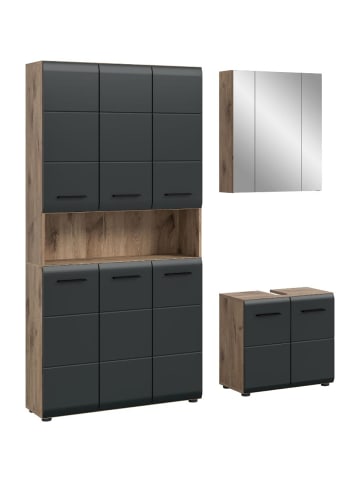 ebuy24 Badmöbelset Ice Schwarz 165 x 46 cm