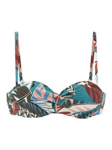 Buffalo Bügel-Bandeau-Bikini-Top in aqua bedruckt