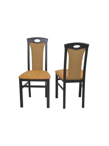 möbel-direkt Esszimmerstuhl, Massivholzstuhl (2 Stück) Zac in schwarz / gelb