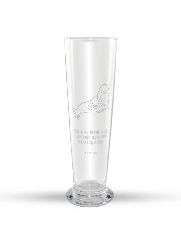 Mr. & Mrs. Panda Bierglas graviert Robbe Lachen mit Spruch in Transparent