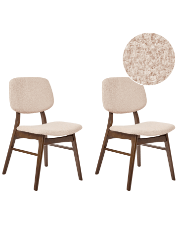 Beliani 2er-Set Esszimmerstuhl ELAINE in Braun/Beige