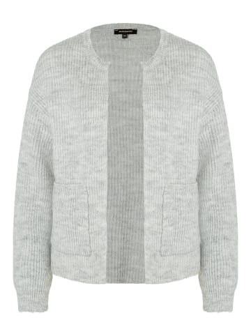More & More Rippstrickjacke in silvergrey melange