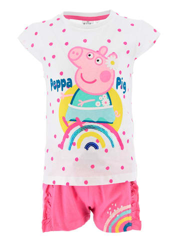 Peppa Pig 2tlg. Outfit: Sommer-Set T-Shirt und Shorts in Weiß