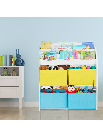 relaxdays Kinderregal Lagerfeuer in Bunt - (B)82,5 x (H)98 x (T)30 cm