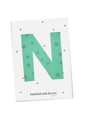 Fabfabstickers Buchstabe "N" aus Stoff in Green-Mix zum Aufbügeln