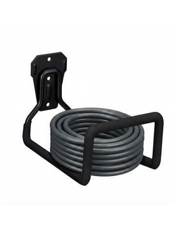 relaxdays 2 x Schlauchhalter in Schwarz - (B)12,5 x (H)13 x (T)20 cm