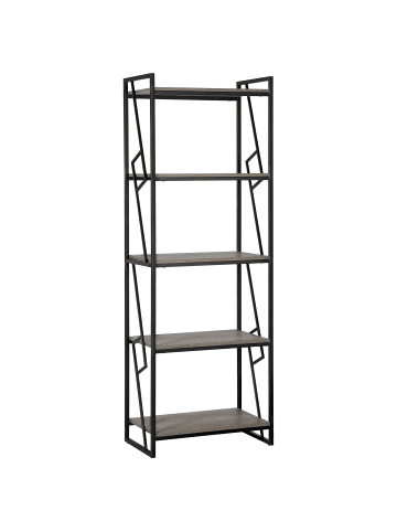Beliani Bücherregal FORRES in Braun/Schwarz - (W) 64 x (H) 184 x (L) 40 cm