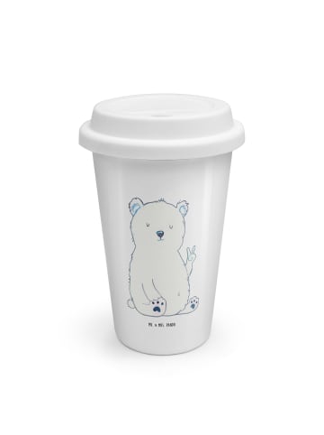 Mr. & Mrs. Panda Thermobecher Eisbär Faul ohne Spruch in Weiß