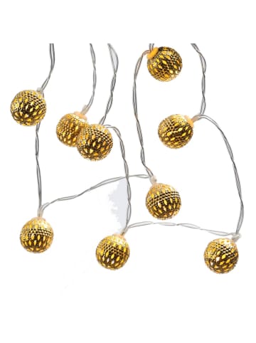 MARELIDA LED Lichterkette 20 Kugeln Metallbälle L: 2,7m in gold