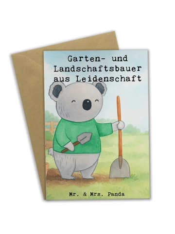 Mr. & Mrs. Panda Beileidskarte Garten- und Landschaftsbauer Leid... in Weiß