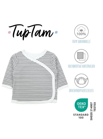 TupTam Baby Jungen Langarm Wickelshirt 5er Set in blau/beige