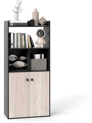 COSTWAY Bücherregal 60 x 30 x 140 cm in Schwarz