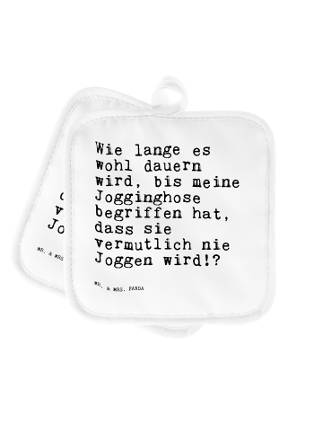 Mr. & Mrs. Panda Topfuntersetzer Wie lange es wohl... mit Spruch in Weiß