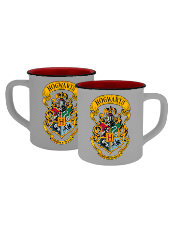 Geda Labels Tasse HP Hogwarts Wappen Emaille-Optik 400ml in Grau - 400ml