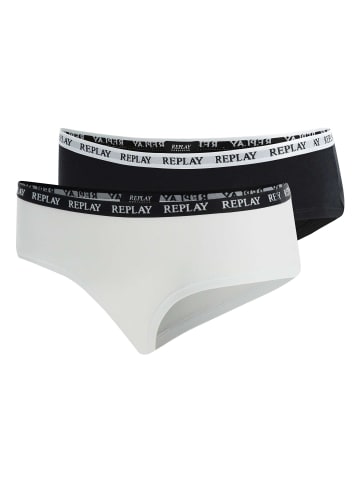 Replay Panty 2er Pack in Schwarz/Weiß