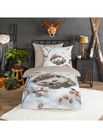 Traumschlaf Bettwäsche Igel in grey